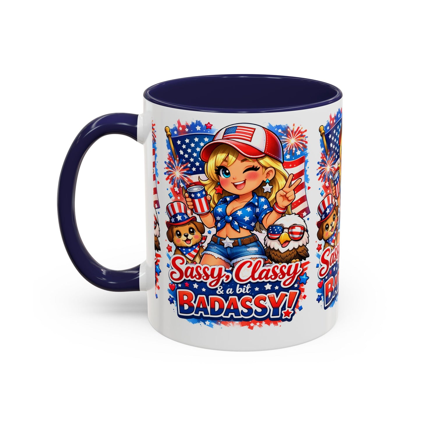 Patriotic 'Sassy, Classy & a Bit Badassy' Coffee Mug