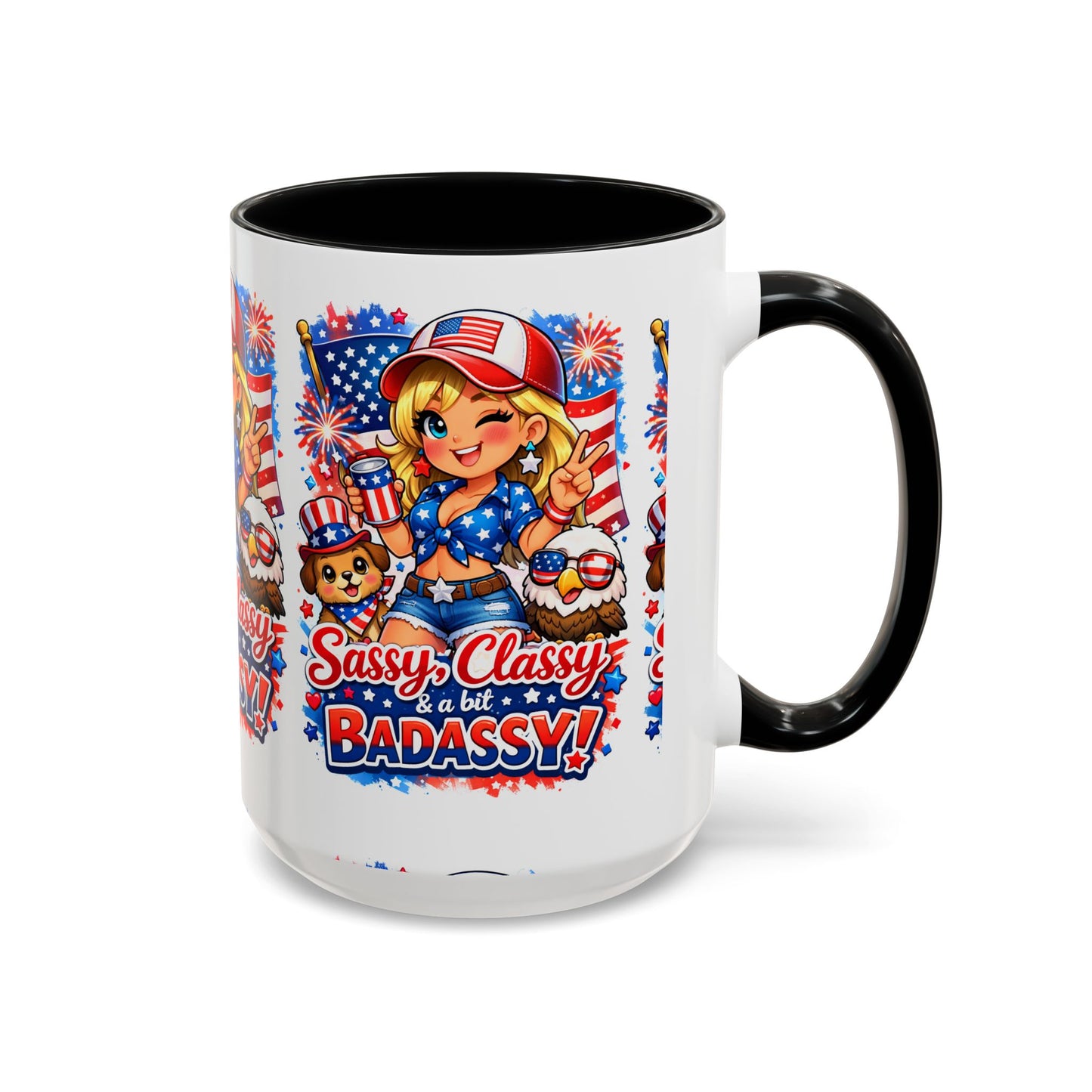 Patriotic 'Sassy, Classy & a Bit Badassy' Coffee Mug