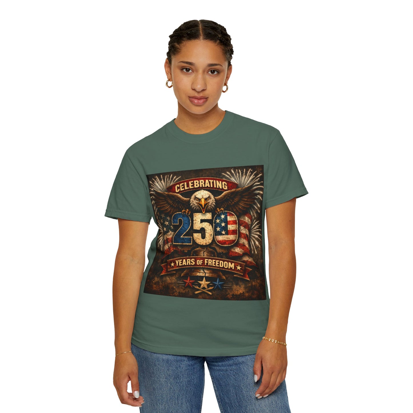 250 Years of Freedom Eagle T-Shirt — 1776–2026 Patriotic Independence Day Tee