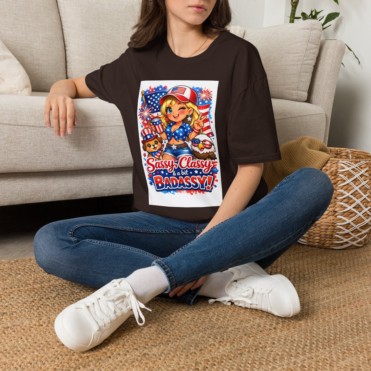 Patriotic Sassy Girl T-Shirt — "Sassy, Classy & a Little Badassy" 4th of July Tee