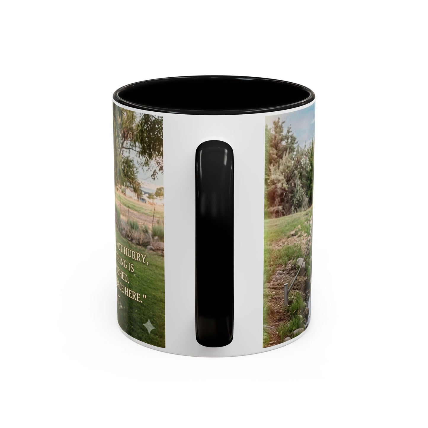 Nature Peace Coffee Mug — "Nature does not hurry, yet everything is accomplished" Inspirational 11/15oz