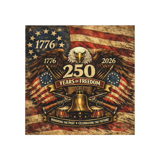 250 Years of Freedom Square Magnet – 1776–2026 Patriotic Eagle & Liberty Bell
