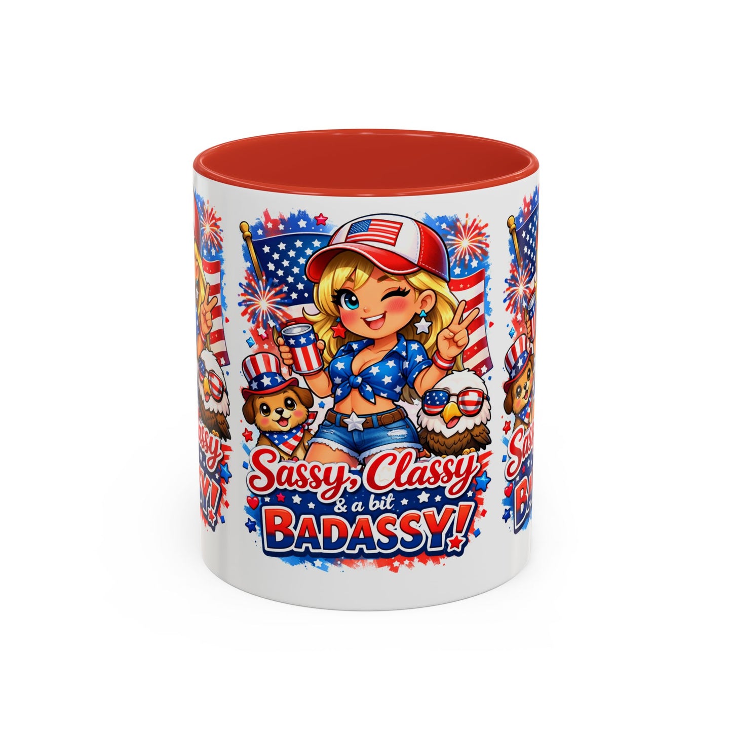 Patriotic 'Sassy, Classy & a Bit Badassy' Coffee Mug
