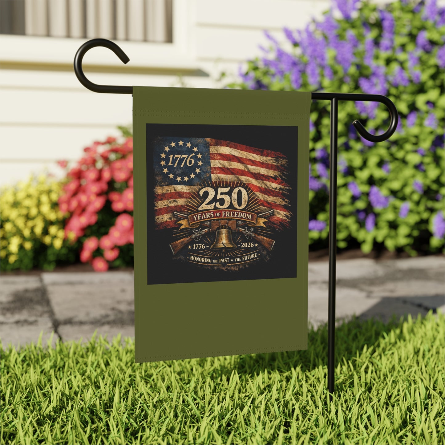 Garden Flag – 250 Years of Freedom 1776–2026 Vintage American Flag Banner