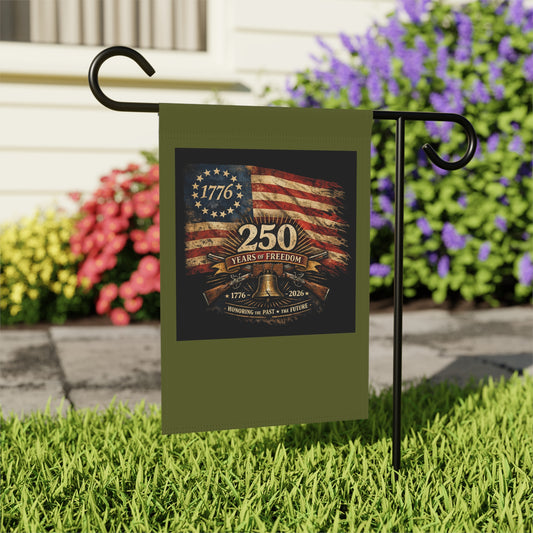 Garden Flag – 250 Years of Freedom 1776–2026 Vintage American Flag Banner