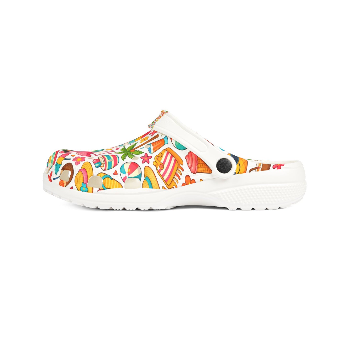 Summer Beach Print Clogs — Colorful EVA Foam Slip-On Shoes