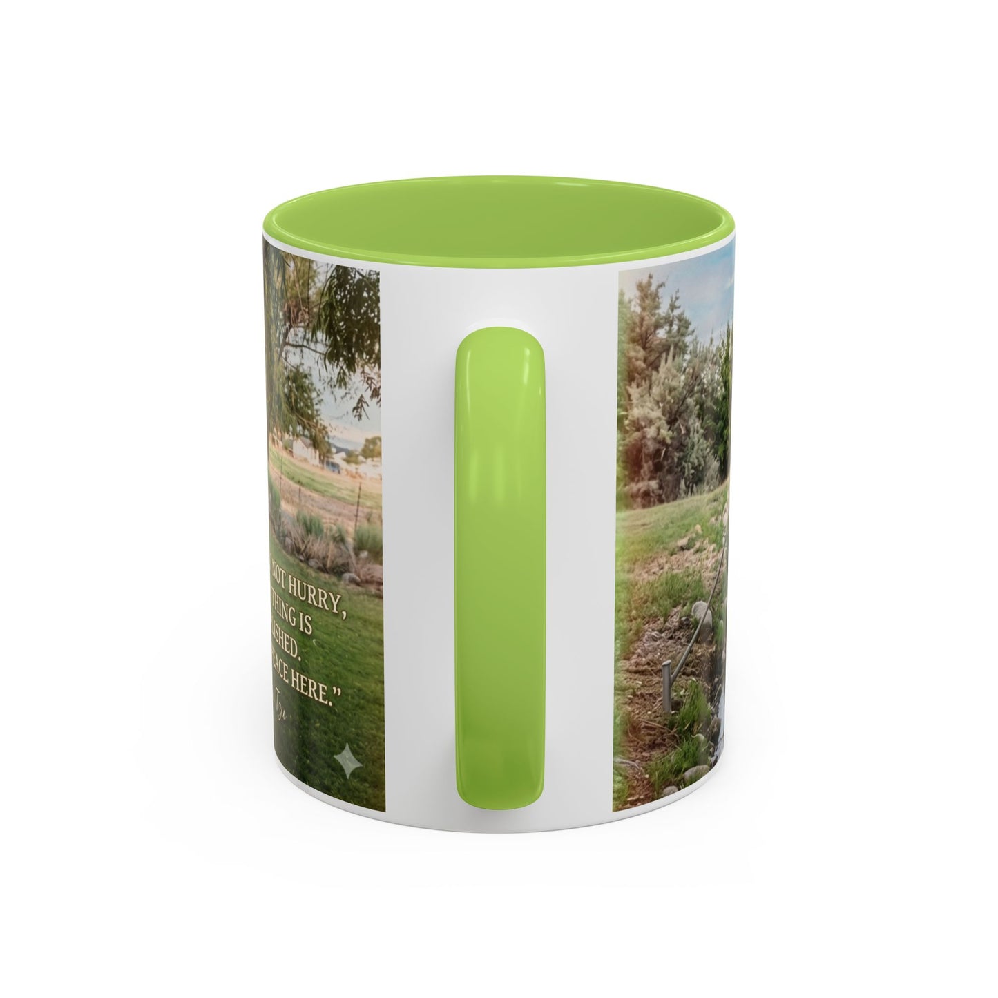 Nature Peace Coffee Mug — "Nature does not hurry, yet everything is accomplished" Inspirational 11/15oz