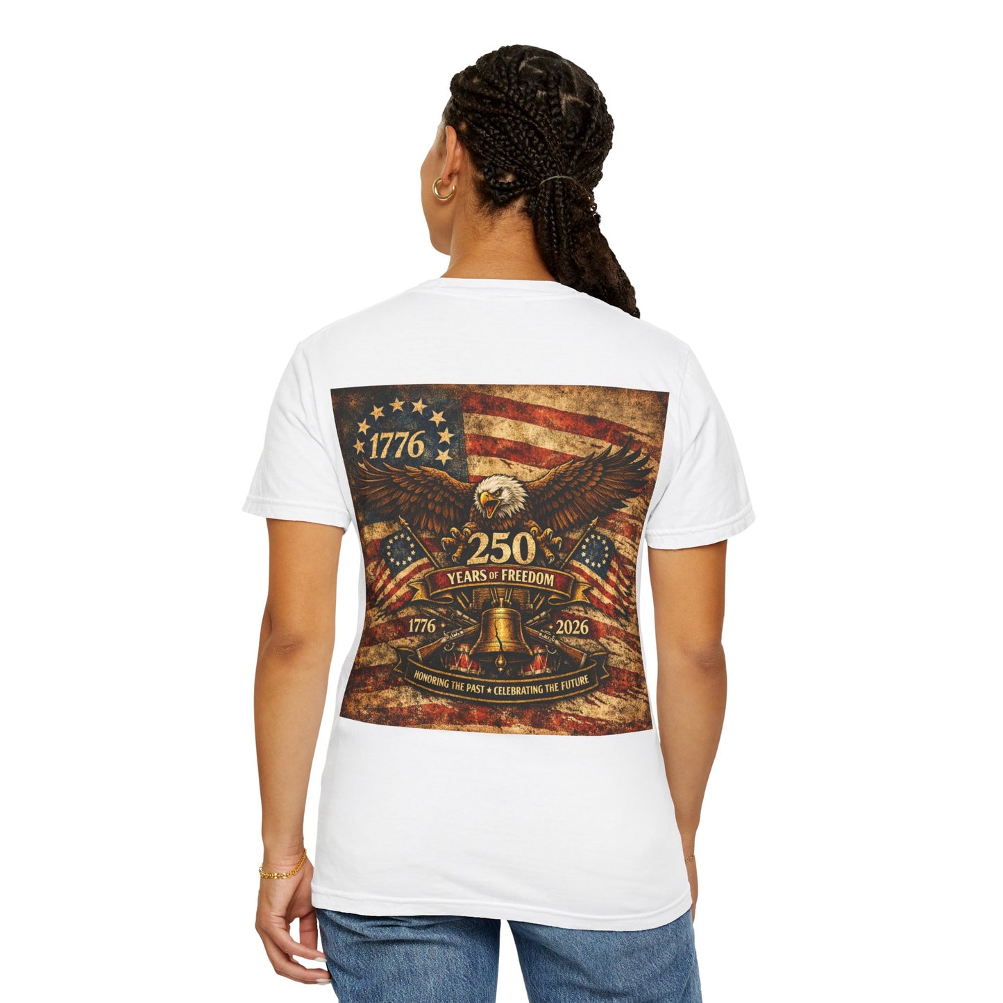 250 Years of Freedom Eagle T-Shirt — 1776–2026 Patriotic Independence Day Tee