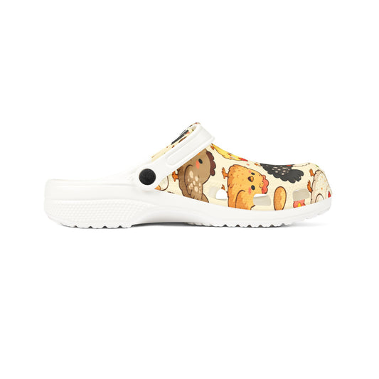 Cute Chickens EVA Foam Clogs — Chicken & Egg Pattern Slip-On Shoes