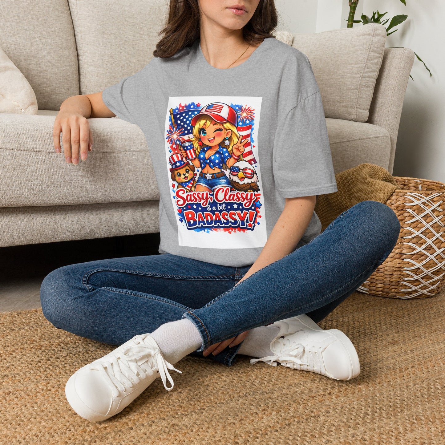 Patriotic Sassy Girl T-Shirt — "Sassy, Classy & a Little Badassy" 4th of July Tee