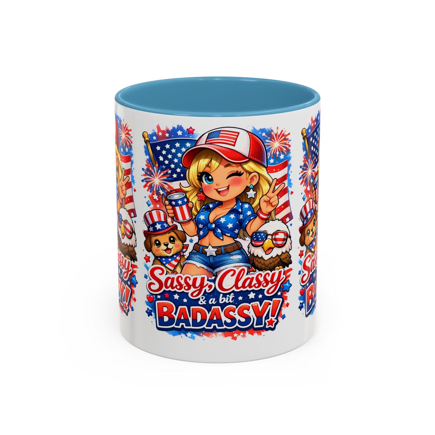Patriotic 'Sassy, Classy & a Bit Badassy' Coffee Mug