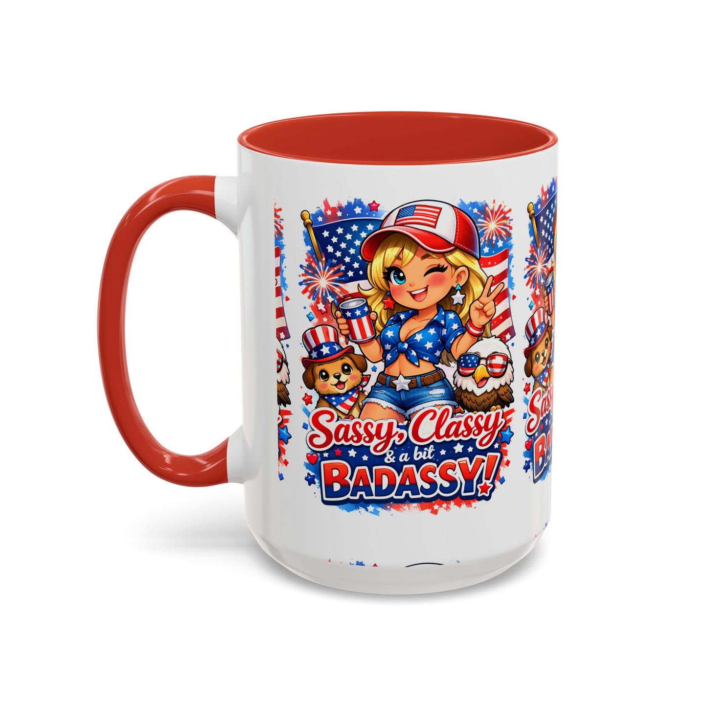 Patriotic 'Sassy, Classy & a Bit Badassy' Coffee Mug