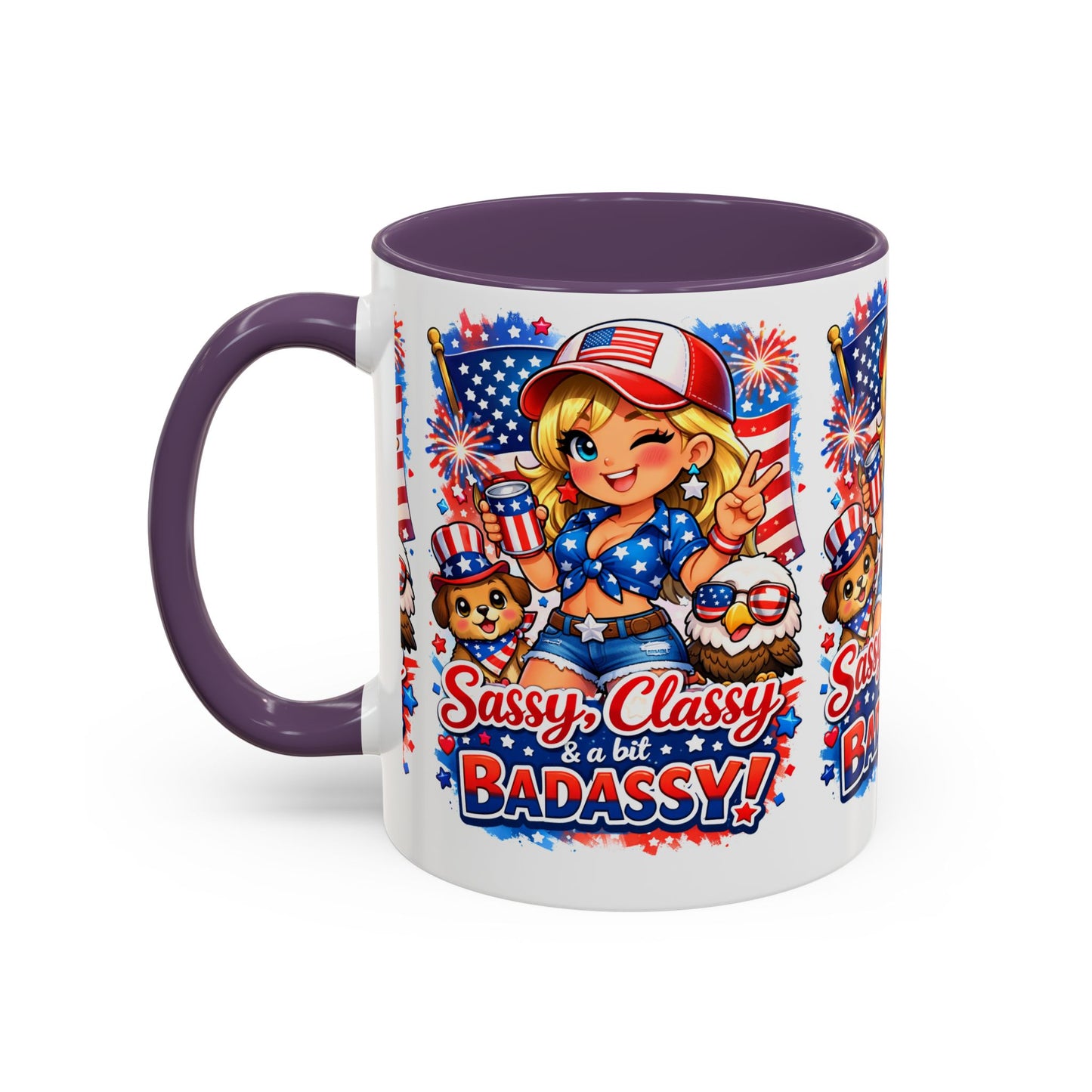 Patriotic 'Sassy, Classy & a Bit Badassy' Coffee Mug