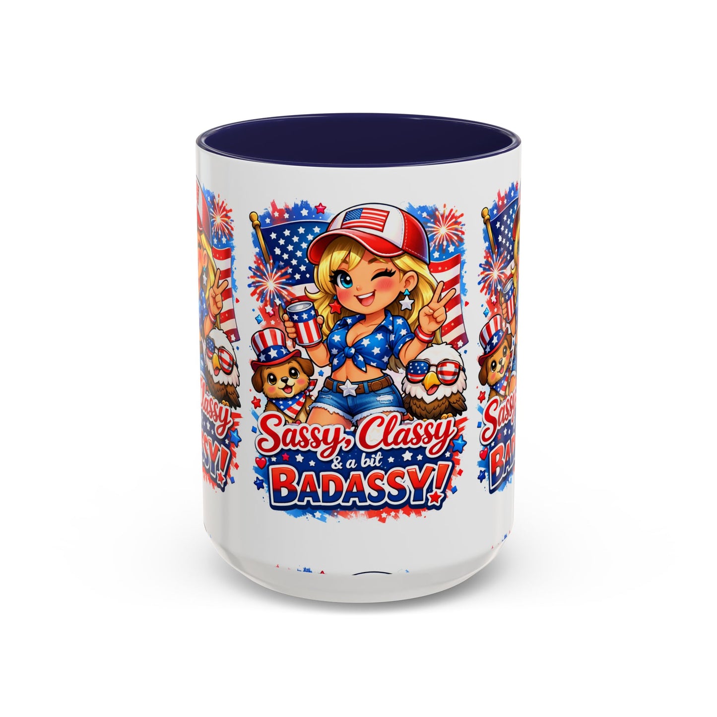 Patriotic 'Sassy, Classy & a Bit Badassy' Coffee Mug