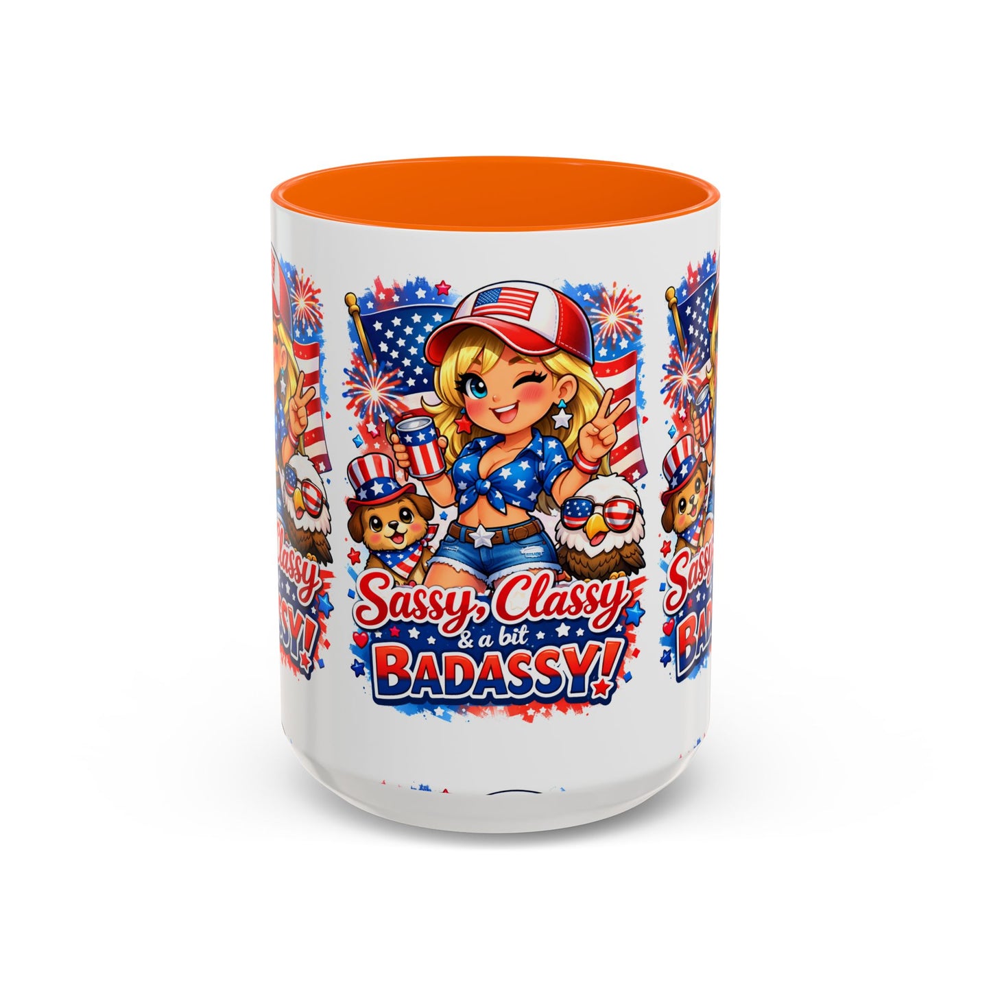 Patriotic 'Sassy, Classy & a Bit Badassy' Coffee Mug