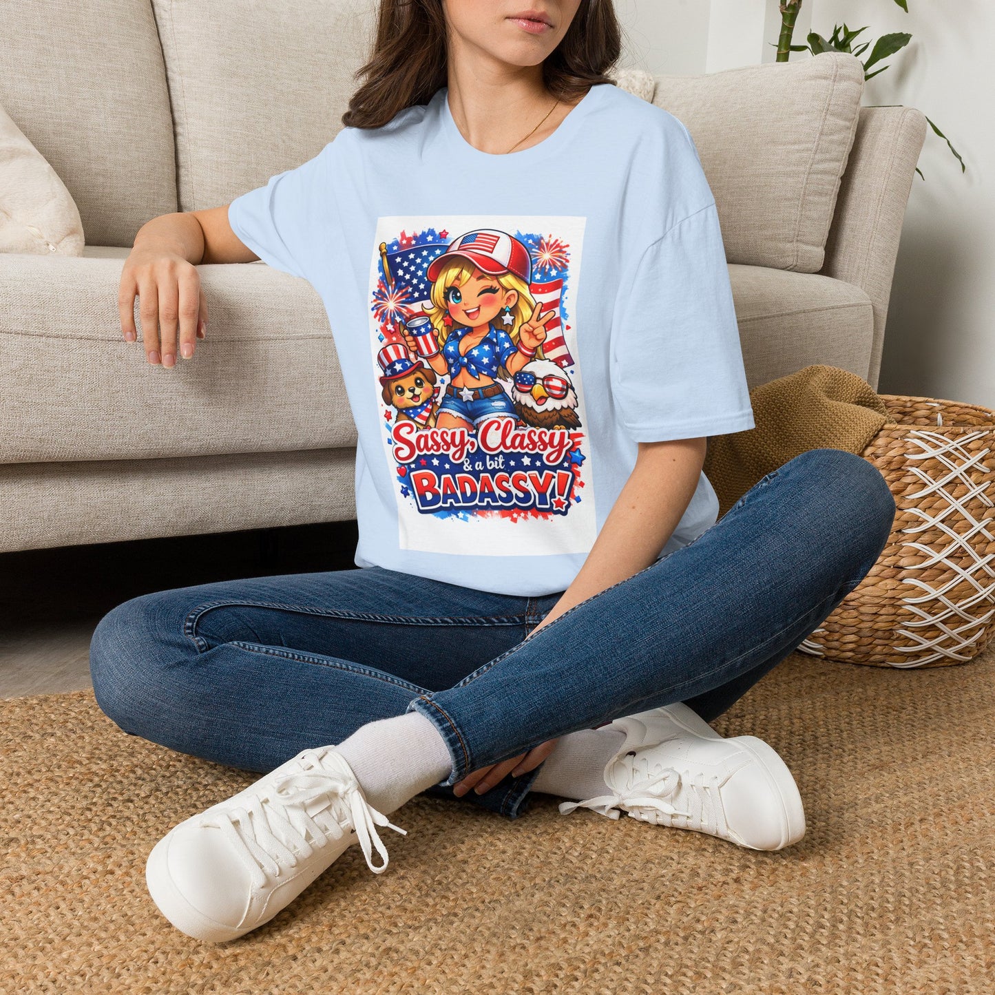Patriotic Sassy Girl T-Shirt — "Sassy, Classy & a Little Badassy" 4th of July Tee