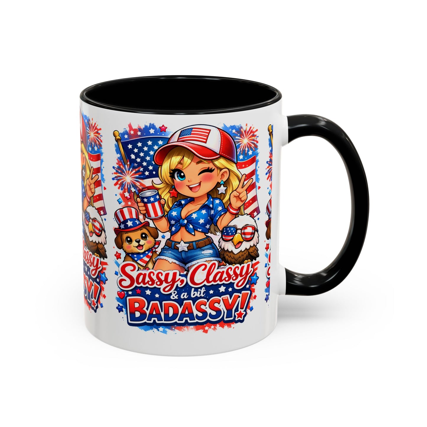 Patriotic 'Sassy, Classy & a Bit Badassy' Coffee Mug