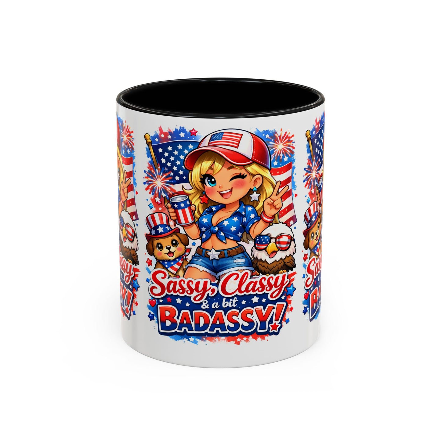 Patriotic 'Sassy, Classy & a Bit Badassy' Coffee Mug