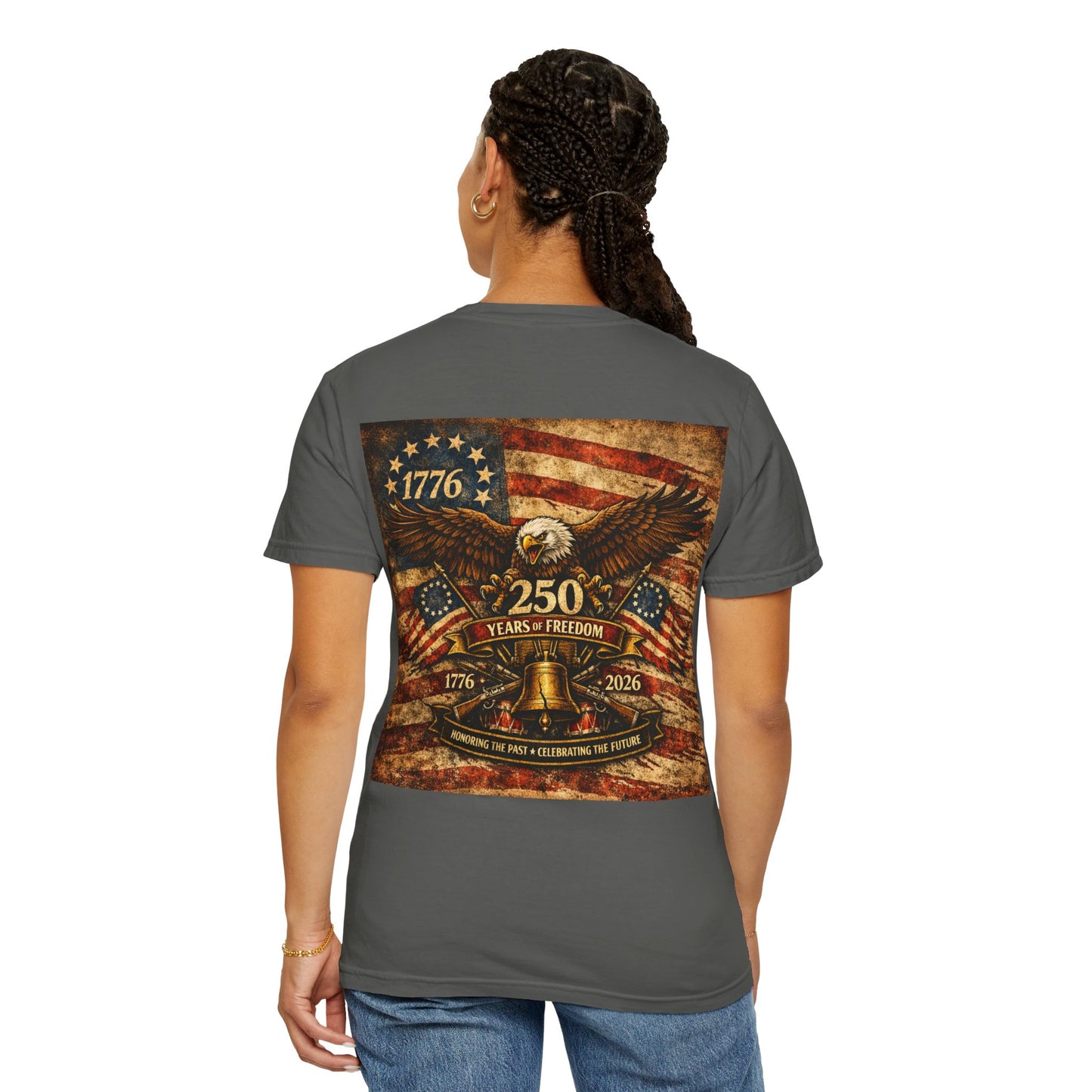 250 Years of Freedom Eagle T-Shirt — 1776–2026 Patriotic Independence Day Tee