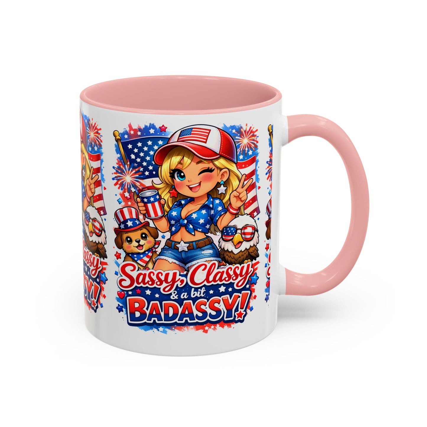 Patriotic 'Sassy, Classy & a Bit Badassy' Coffee Mug