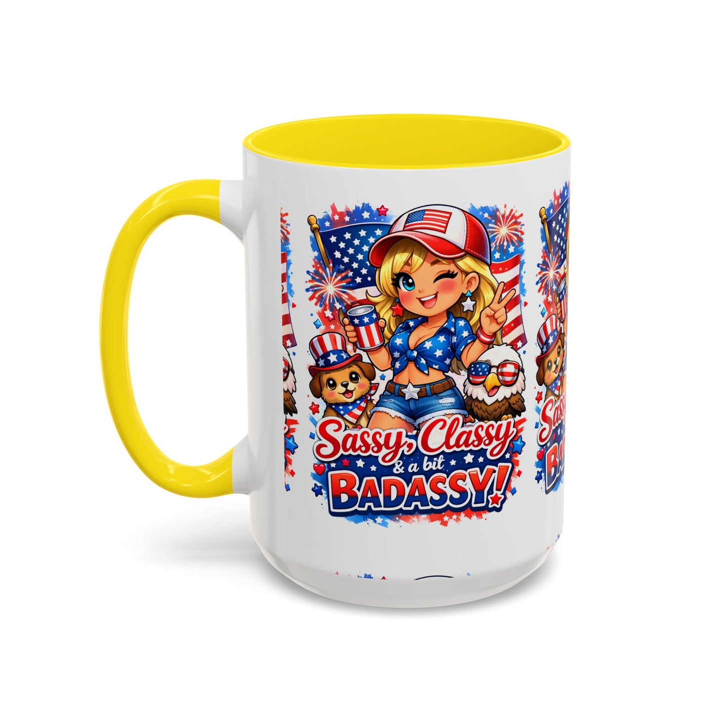 Patriotic 'Sassy, Classy & a Bit Badassy' Coffee Mug