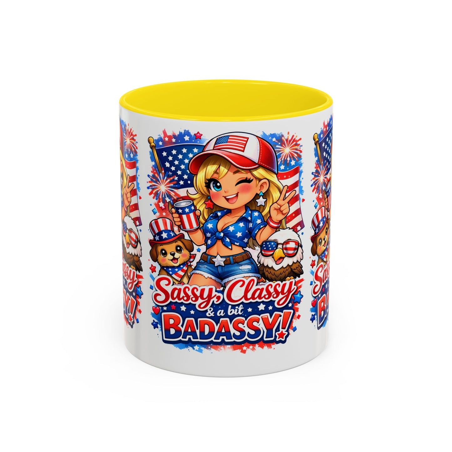 Patriotic 'Sassy, Classy & a Bit Badassy' Coffee Mug