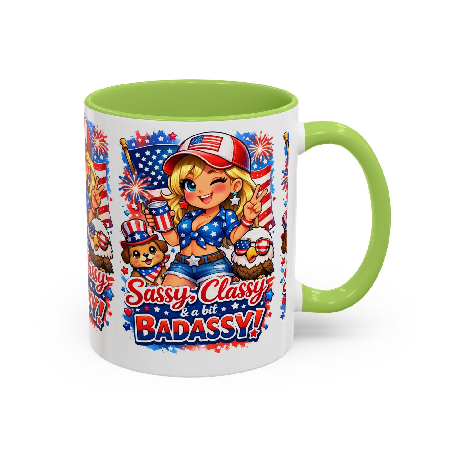 Patriotic 'Sassy, Classy & a Bit Badassy' Coffee Mug