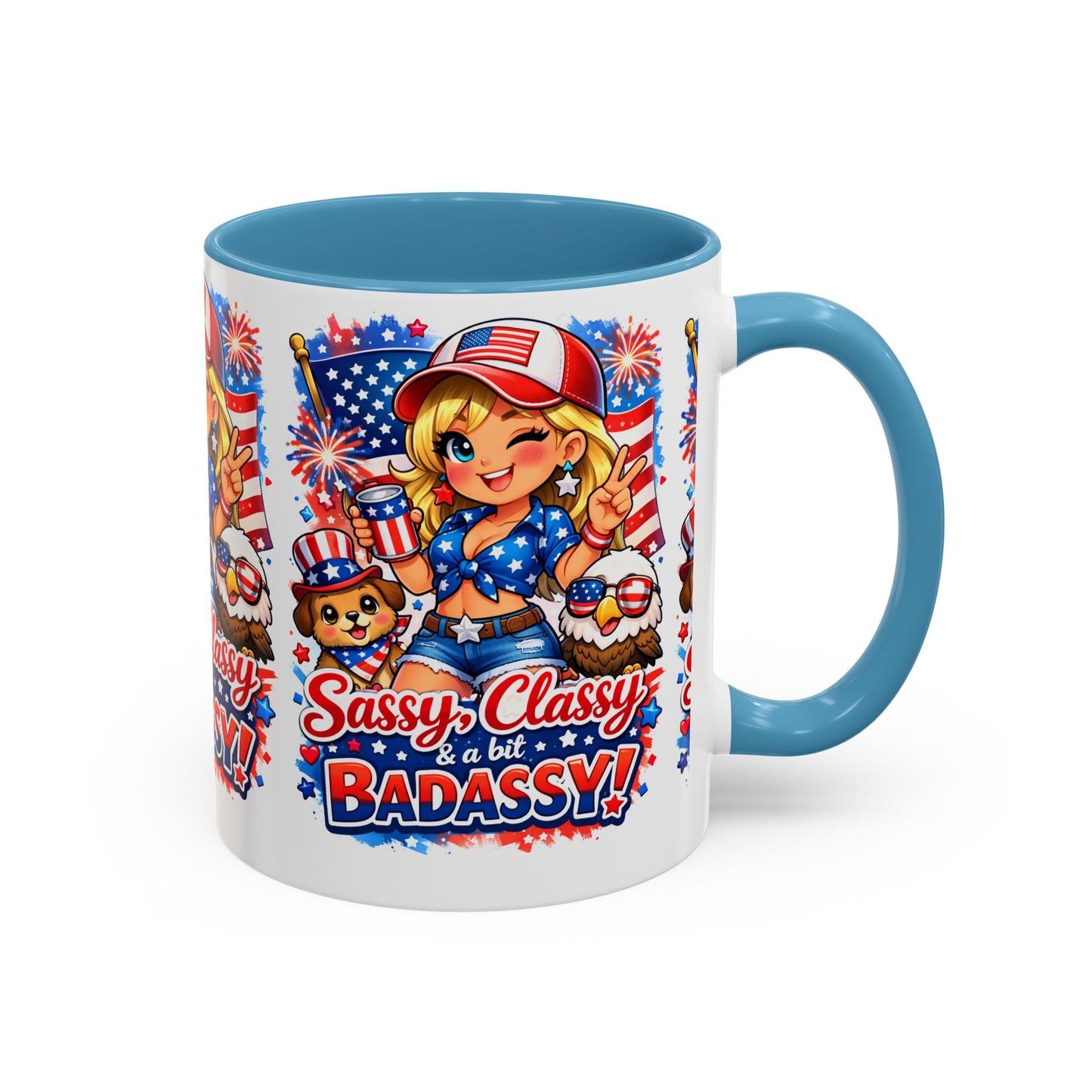 Patriotic 'Sassy, Classy & a Bit Badassy' Coffee Mug