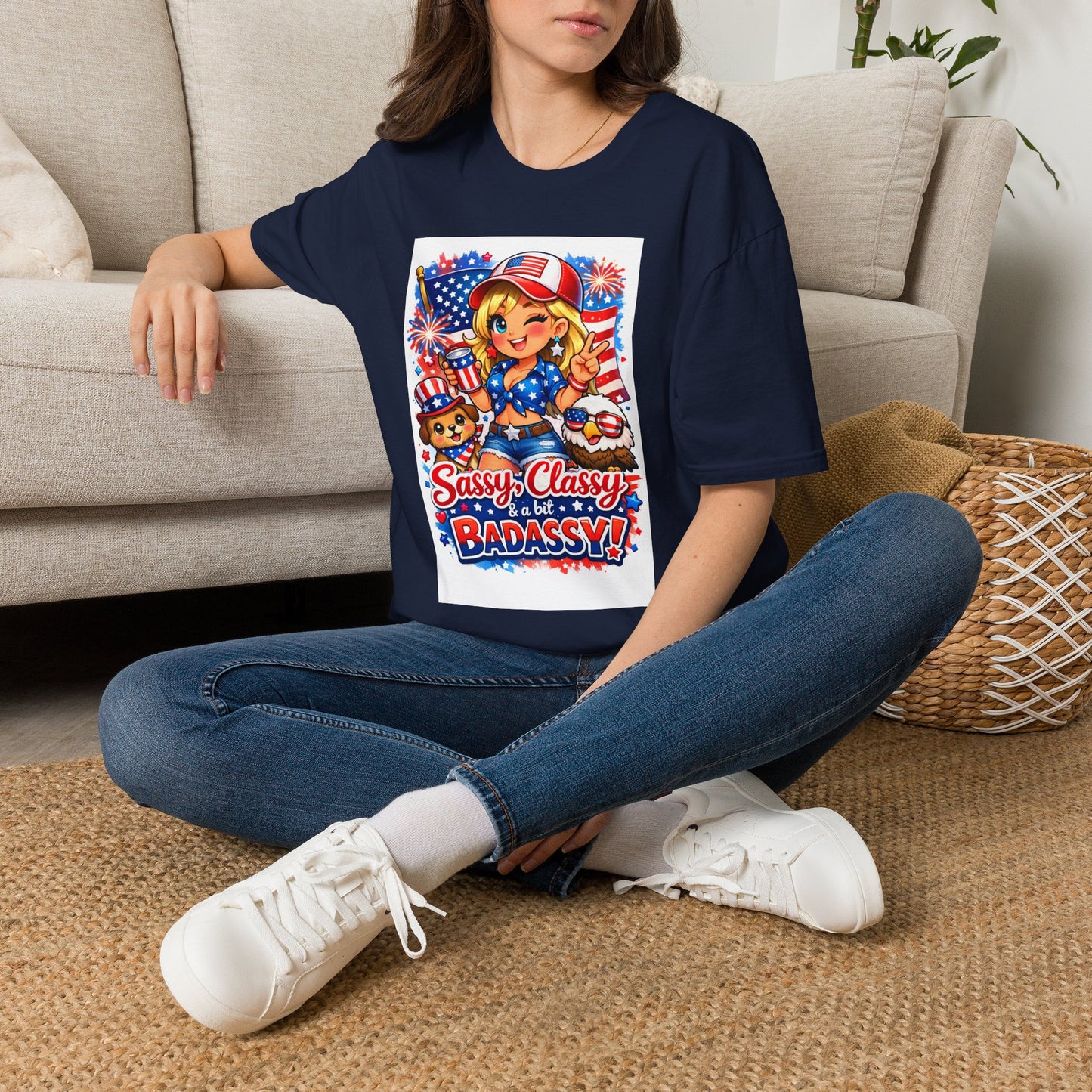Patriotic Sassy Girl T-Shirt — "Sassy, Classy & a Little Badassy" 4th of July Tee