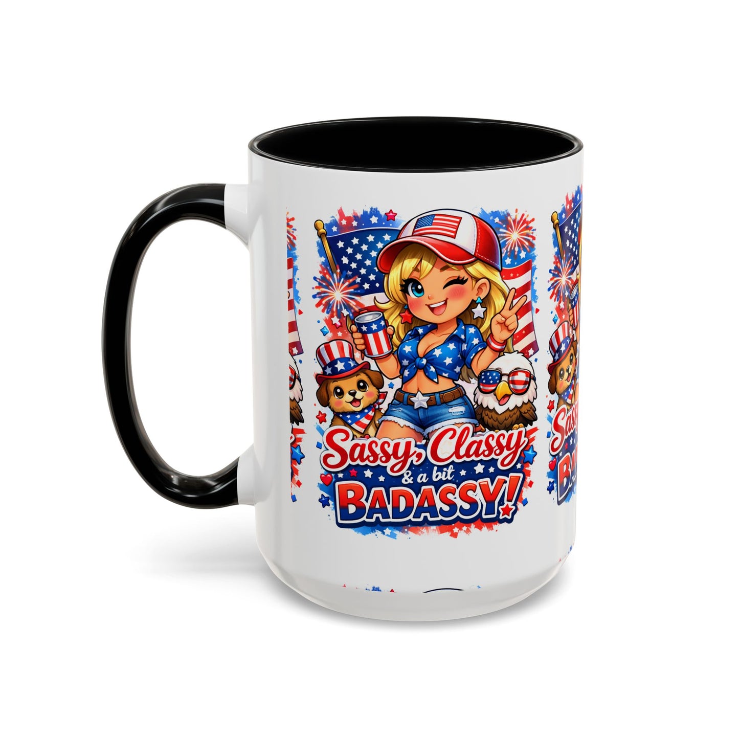 Patriotic 'Sassy, Classy & a Bit Badassy' Coffee Mug