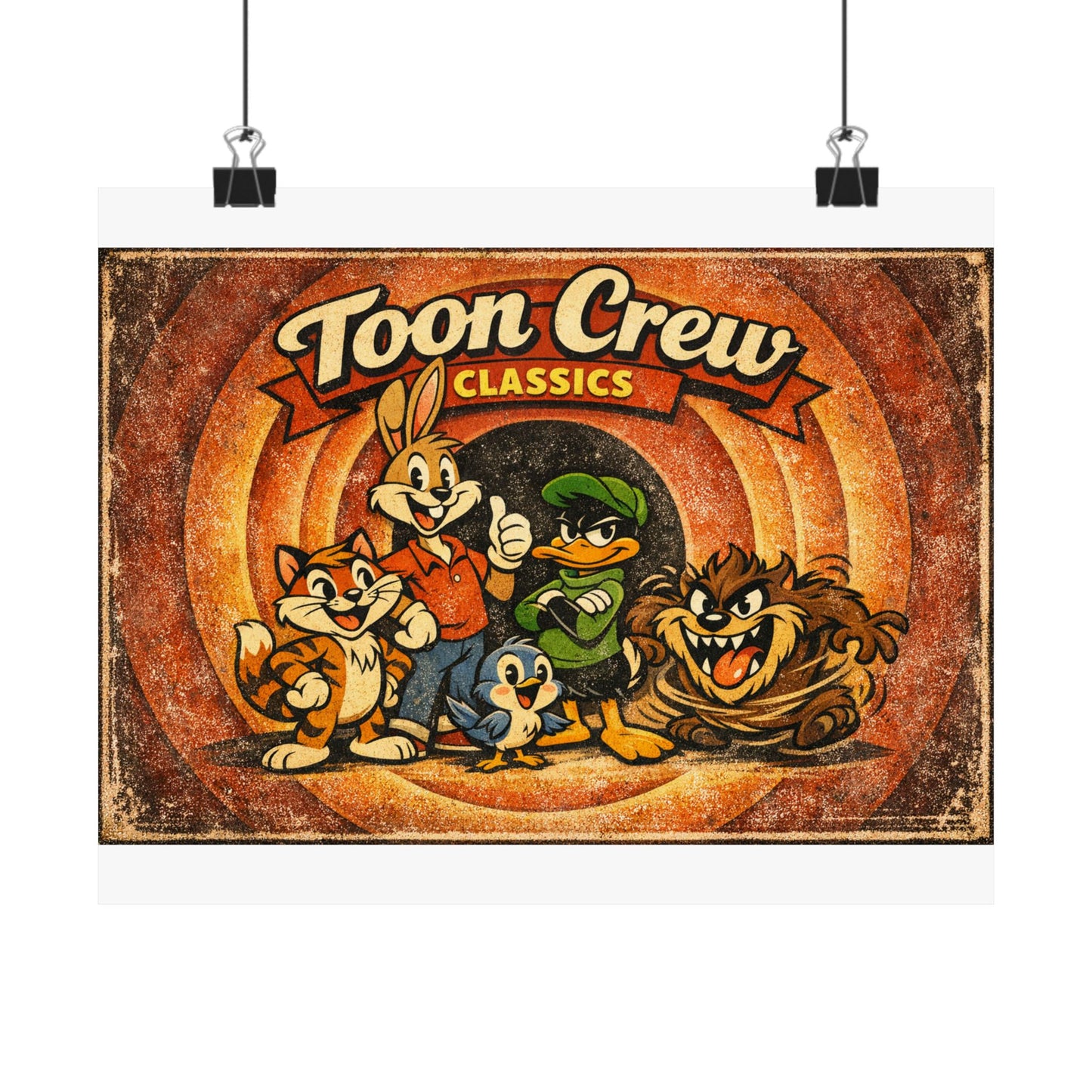 Toon Crew Classics Matte Poster — Vintage Cartoon Horizontal Print