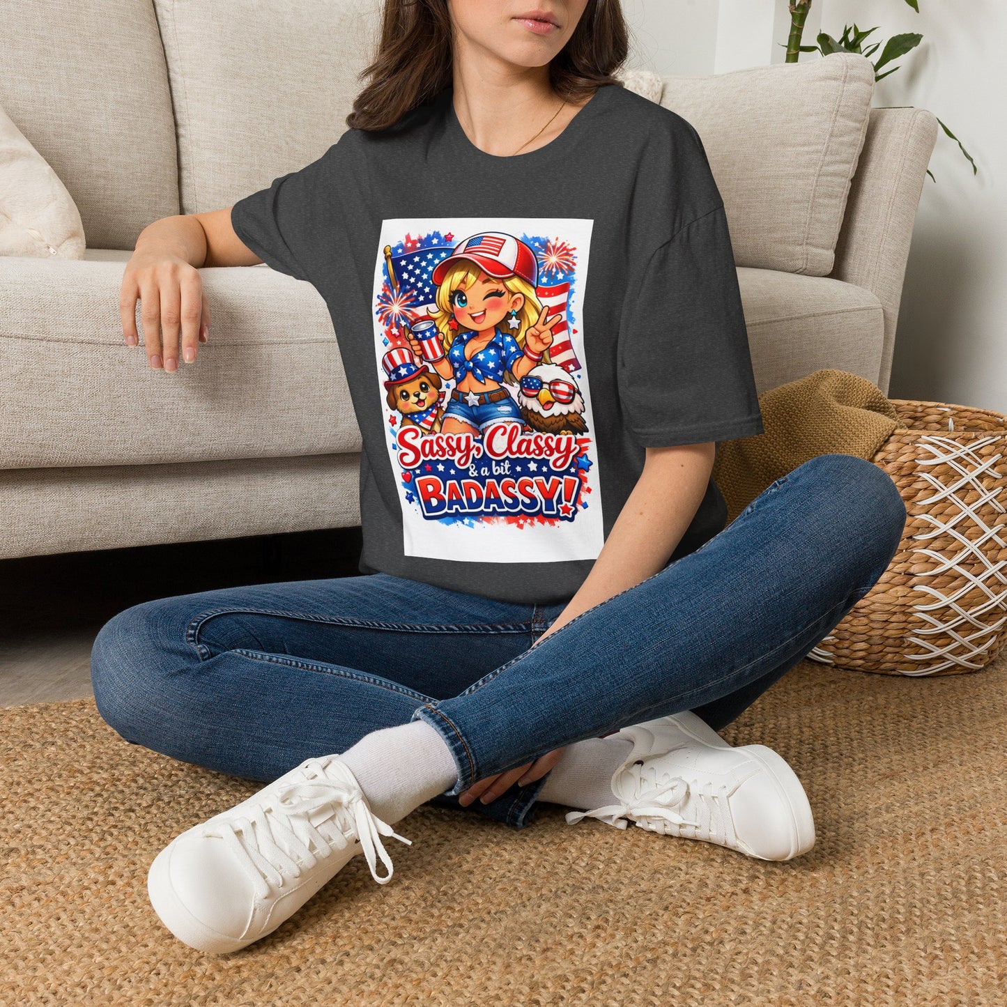 Patriotic Sassy Girl T-Shirt — "Sassy, Classy & a Little Badassy" 4th of July Tee