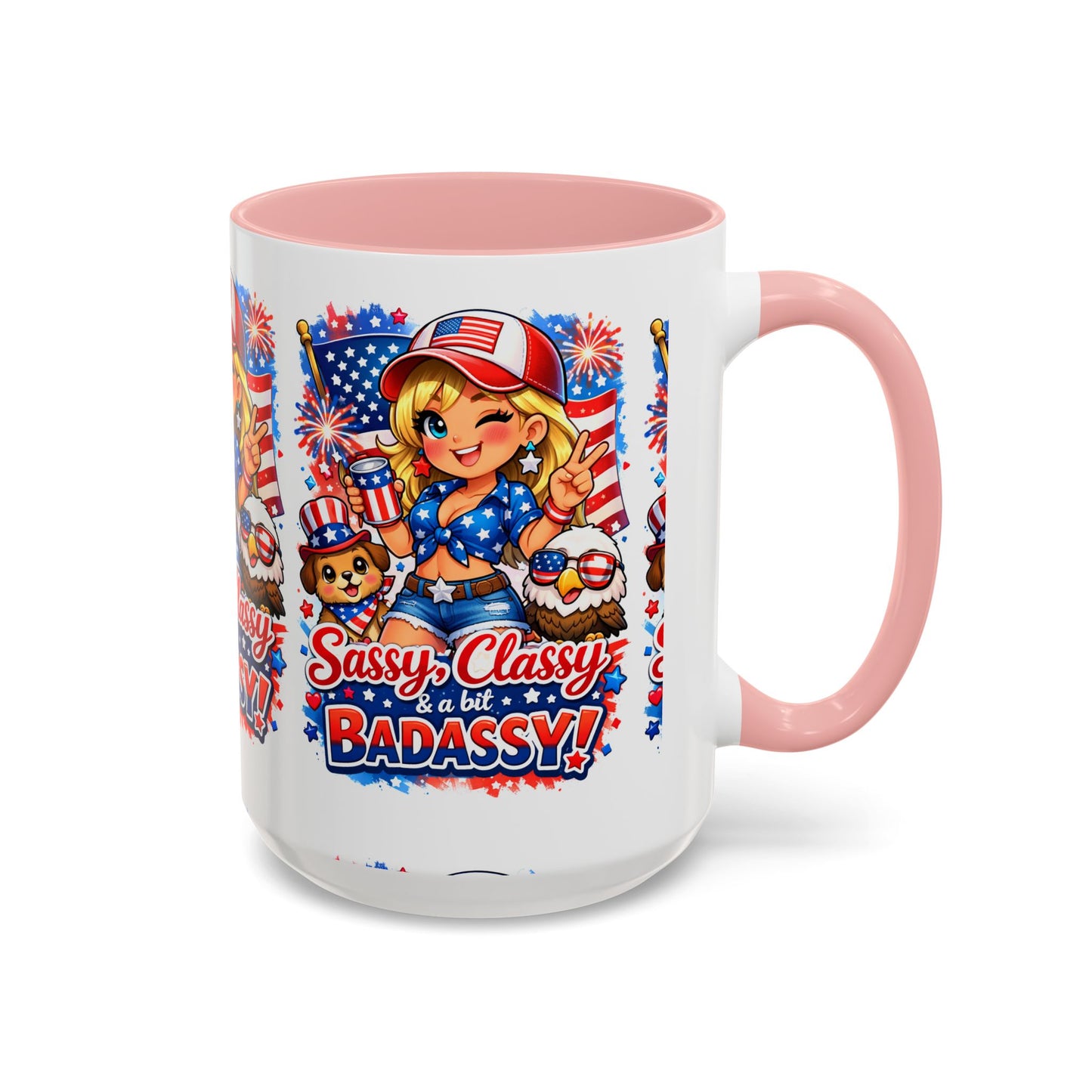 Patriotic 'Sassy, Classy & a Bit Badassy' Coffee Mug