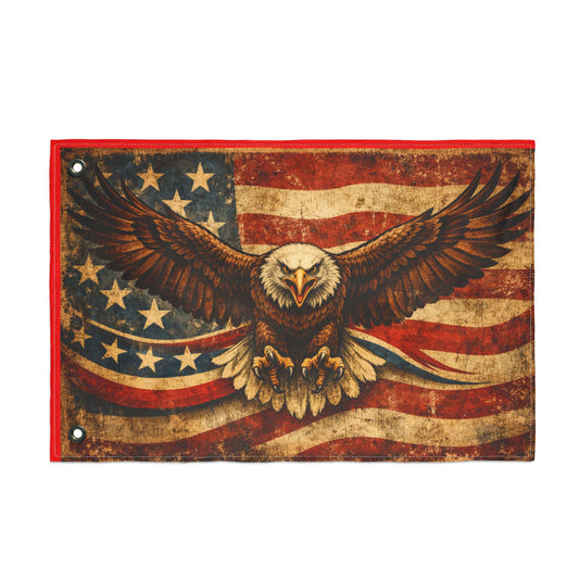 Bald Eagle with American Flag Flag