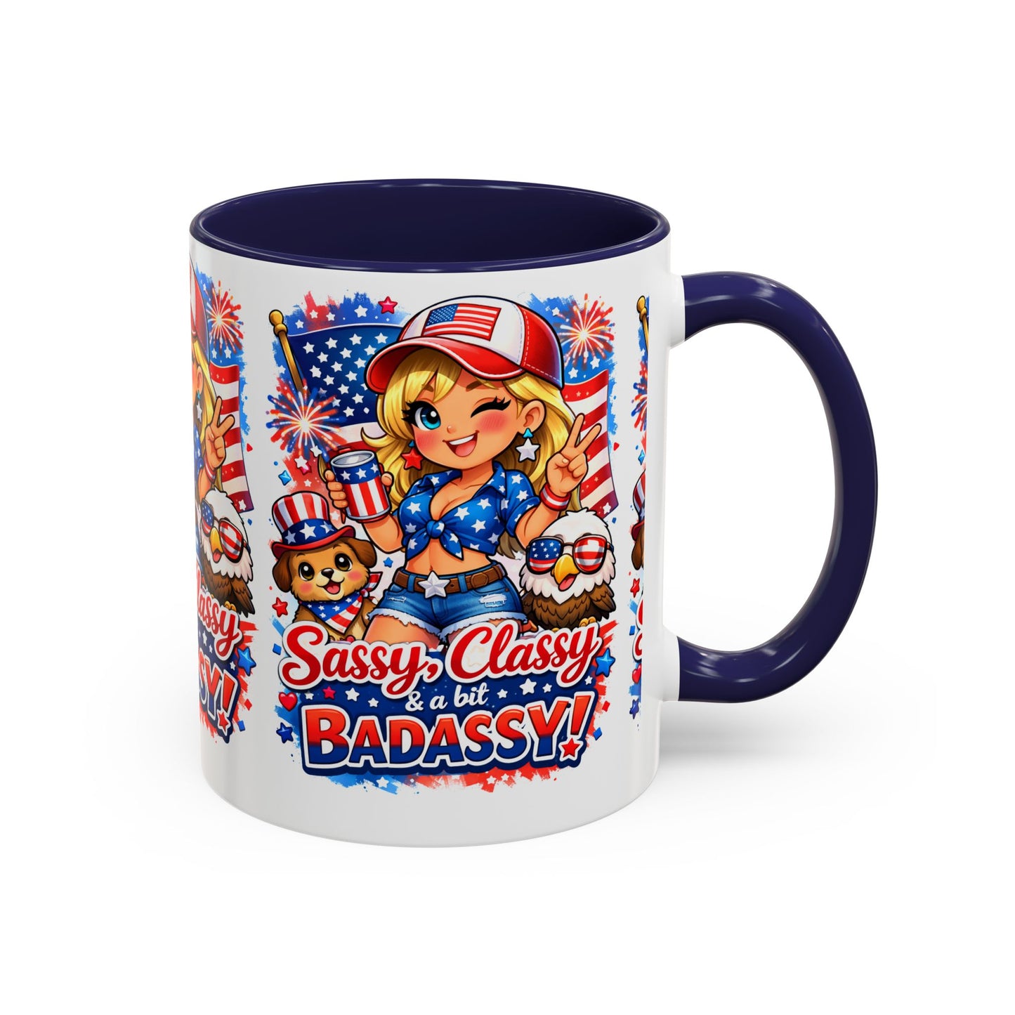 Patriotic 'Sassy, Classy & a Bit Badassy' Coffee Mug