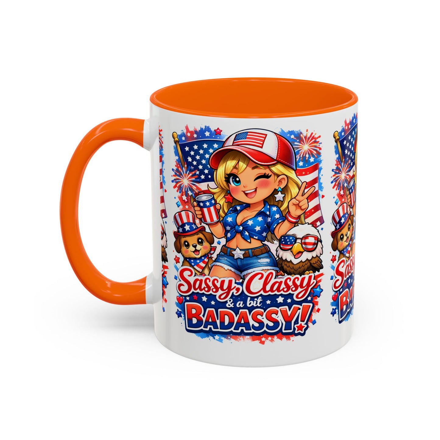 Patriotic 'Sassy, Classy & a Bit Badassy' Coffee Mug